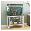 Metal Aquarium Stand, Heavy Duty 2-Tier Fish Tank Rack Shelf, Torage Rack Bracket for Fish Tank Accessories Storage, for Home Office (White a)