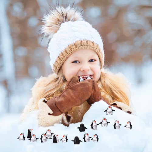 50 Pcs Mini Penguin Figurines Resin Animals Mini Resin Penguins Miniature Figurines Tiny Penguin Decor for Garden Aquarium Dollhouse Landscape Patio Yard Lawn Potted Winter Party Decor