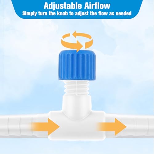 10 Pcs Aquarium Air Control Valves for 3/16" ID Airline Tubing, T Shaped Aquarium Air Valve Aquarium Tubing Connectors Single Way Plastic Flow Controllers Regulators for Fish Tank Tubing