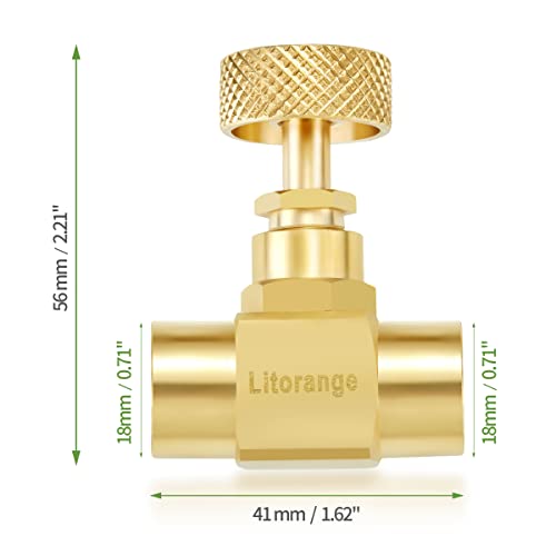 Litorange 2 Pack Heavy Duty Brass Replacement Control Needle Valve 1/4" Female NPT X 1/4" Female NPT Connection - size: 2PCS 1/4 Female x Female