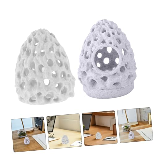 BETOOKY 2pcs Aquarium Shrimp Dome Hideout with Feeding Cave, Porous Reef Rock Fish Tank Decoration for Breeding and Shelter, Suitable for Betta and Small Shrimp Habitat