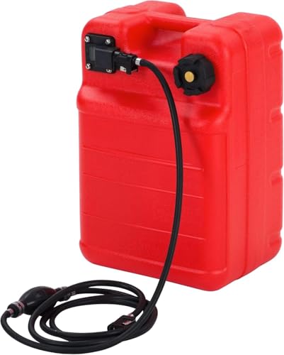 Portable Boat Fuel Gas Tank, 6 Gallon/24L Outboard Marine Boat Tank with Transfer Hose & Gauge for Outboard Engine, Yacht, Fishing Boat - size: 6 Gal