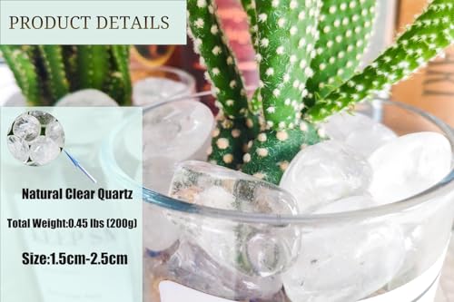 DUQGUHO Clear Quartz Healing Crystals Stones Set Natural Bulk Crystals Tumbled Polished Irregular Crystal Stones Bulk Rocks 0.45 lbs - color: 03 Clear Quartz