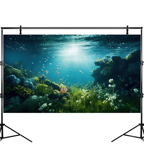 Underwater Aquarium Background Under The Sea Fish Tank Background Ocean Floor Green Aquatic Plants Aquarium Backgrounds Deep Sea Sunray Tropical Fish Aquarium Tank Backgrounds 24x12in - color: Leaf Green, size: 24(W)x12(H)inches/ 60(W)*30cm(H)
