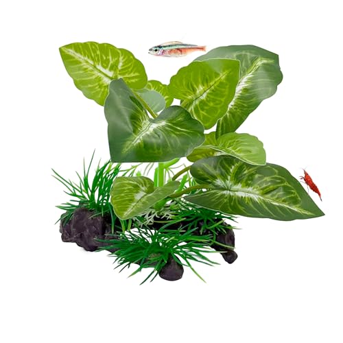 CTWPets Betta Driftwood Decor – Soft Silk Aquarium Plant for Betta Fish, Shrimp, and Tropical Tanks – Safe, Vibrant Aquascape Decoration (Jungle Green) - color: Jungle Green