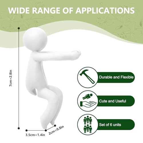 Plant Propagation Buddy, Plant Cutting Holders People, Plant Nurturing Decorative Plant Supports, Propagation Friends for Indoor Gardens or for Sprouts, Stems, Shoots and Cuttings - color: White-6pcs