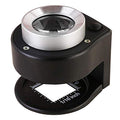 30X Loupe Magnifier with 6 Light, Desktop Portable Metal Magnifier Folding Scale Sewing Magnifying Glass for Textile Optical Jewelry Tool Coins Currency (Black) - color: Black
