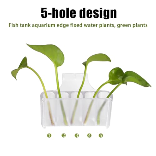 MiOYOOW 5 Holes Aquatic Plant Cup, Fish Tank Plant Holder Hanging Water Plants Pot for Water Cultivation Aquarium Decorations - color: #a