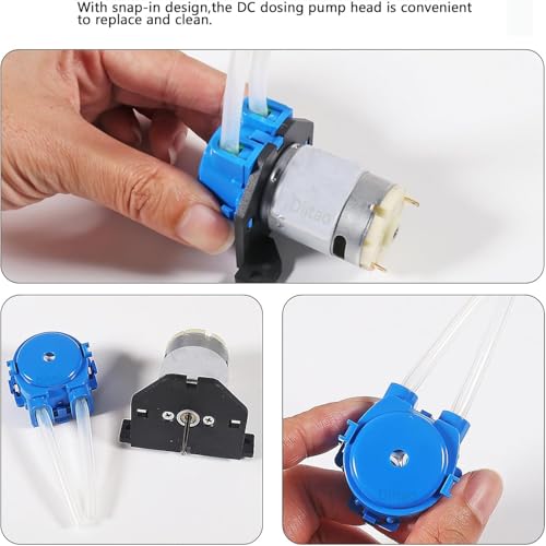 12V DC Dosing Pump Peristaltic Dosing Head Low Flow Peristaltic Pump with Connector and 5M 3mmx5mm Tube(L-Shaped Board) - size: L-shaped Board