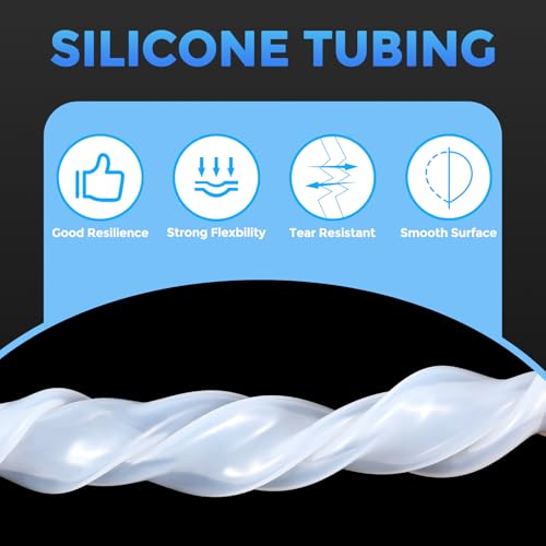 Silicone Tubing,1/2" ID x 3/4" OD Pure Silicon Tube High Temp Silicone Hose [for Home Brewing Wine Making, Beer Line, Aquarium]-26.25 ft Length/Clear - size: 1/2" ID x 3/4" OD, style: 26.25 Feet