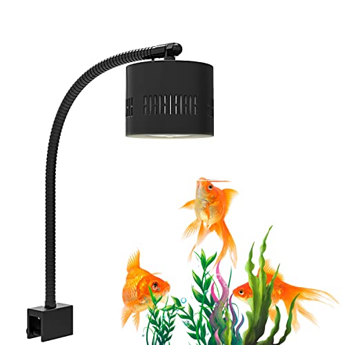Lominie LED Aquarium Light, Dimmer Remote Control 0-100% Brightness 80W Planted Fish Tank Light Clamp Clip Lamp for Freshwater Refugium Algae Fish Tank with Gooseneck - size: A120 Freshwater
