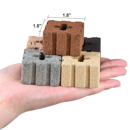 RealPlus Aquarium Filter Media 40pcs Bio Ceramic Brick for Marine and Freshwater Aquarium Canister Filter Pond Fish Tank (1.8" x 1.8" x 1.1")