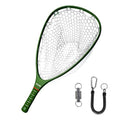 Aventik Fly Floating Fishing Net Carbon Fiber Landing Trout Net Light Weight Clear Rubber Ghost Net Catch & Release - color: Standard green with smoke magnetic release