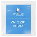 iMailer- 26" x 28" 50 Pack- 2 Mil Resealable Zip Bags- Clear Plastic Bags with Zip Top Lock for Storage, Organizing, Crafts, Travel - size: 26" x 28" 50 Pack