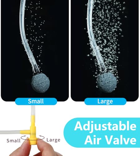Aquarium Air Pump Mini Fish air Pump Super Quiet Fish Bowl air Pump for Up to 10 Gallon Fish Tank 1.5 Watts 310ml/min - color: White-Complete Kit