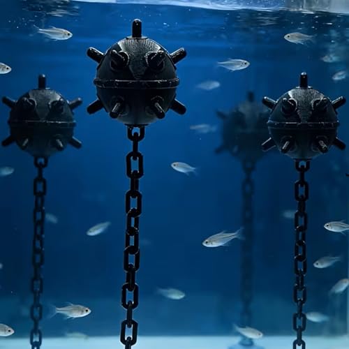 Floating Ornament with Suction Cup for Fish Tank, Decorative Item for Aquariums, Featuring an Underwater Torpedo Design Sea Mine