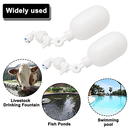3/8inch Tube Float Ball Valve Water Level Control, Adjustable Plastic Water Purifiers Float Valve Kit for Tank Aquariums Aquaculture (Top Install) - style: Top Install