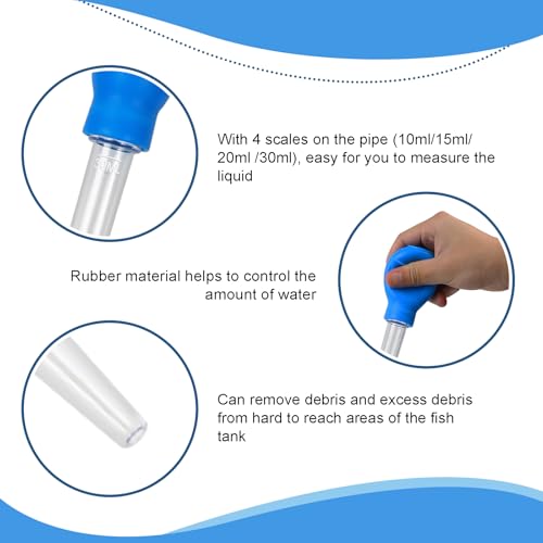 Aquarium Cleaning Dropper, 30ml Aquarium Cleaning Waste Remover, Aquarium Gravel Cleaning Straw, Blue