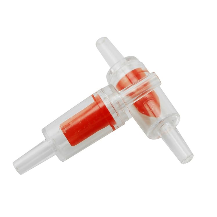 24PCS Red Plastic Check Valve Aquarium Air Check Valve One Way Air Valve Red Clear for Aquarium Air Pump Perfect for Fish Tank Aerator