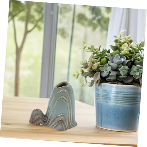 Cabilock Ceramic Miniature Mountain Ornament - Zen Garden Accessories Fish Tank Landscape Bonsai Decor - Paint Brush Rest Stand - Calligraphy Brush Holder