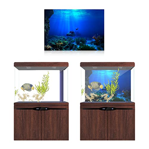 3D Fish Background 75 Gallon Show Fishtank Wallpaper Aquarium Background Fish Decorations, Fish Aquarium Background, 3D Aquarium Background