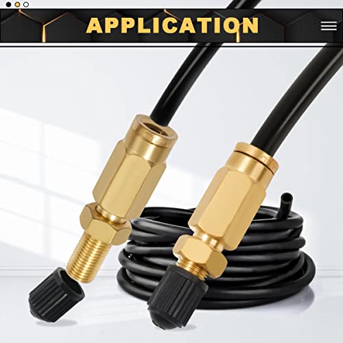 2 Packs 1/4" Air Value Inflation Schrader Valve, Schrader Valve Adapter with Push to Connect Button for 1/4" OD Air Hose Fittings for Semi Trucks Trailers - size: 1/4" OD 2PCS, style: Schrader Valve