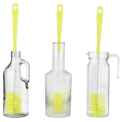 ALINK 3-Pack Long Narrow Neck Bottle Cleaning Brush for Beer, Wine, Flask, Thermos, Sport Well, Brewing Bottle and Hummingbird Feeder and Long Narrow Neck Sport Bottles - color: Ligth Green