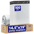 100pcs Poly Mailers 14.5x19 For Ecommerce Shipping,Online Retail Packaging,Business Mailing,PE Tear Resistant Waterproof Adhesive Self Seal Bag,Bags Envelopes Clothing Package,Large,White - color: White, size: 14.5" x 19"100pcs