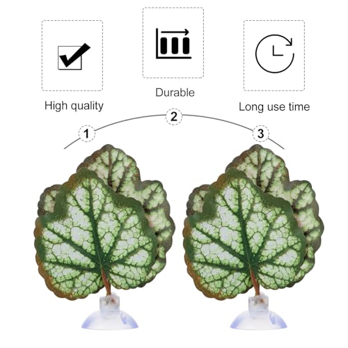 balacoo Betta Fish Leaf Hammock 2-Pack 3.54-Inch Silk Resting Pad with Suction Cup – Stress- for Aquarium Décor, Natural Habitat for Betta, Freshwater Tank Accessory