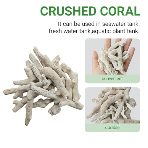 1.1lb/500g Crushed Coral, Natural Fish Tank Crushed Coral, Crushed Coral Filter for Freshwater Aquarium Ph Aquarium Bio Filter Media Bag Reusable Aquarium Filter