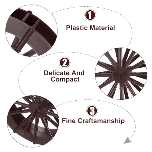 uxcell 2 Pcs Fountain Water Wheel, 5.9 Inch Desktop Fortune Statue Aquarium Wheels Decor Water Fountains Wheel Brown - color: Brown, size: 5.9 Inch