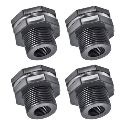 Bulkhead Fitting, G1/2 Male, Tube Adaptor Pipe Fitting with Silicone Gasket, Water Tank Connector for Rain Barrels Aquariums Water Tanks Tubs Pools Spigot, 4pcs - size: G1/2 4pcs