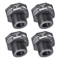 Bulkhead Fitting, G1/2 Male, Tube Adaptor Pipe Fitting with Silicone Gasket, Water Tank Connector for Rain Barrels Aquariums Water Tanks Tubs Pools Spigot, 4pcs - size: G1/2 4pcs