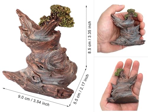Resin Aquarium Driftwood for Aquarium Decor Reptile Tank Decoration,Sunken Wood for Fish Tanks & Reptile Terrariums,Perfect for Fish,Lizards,Turtles,Geckos,Tortoises,Small Animals - color: Brown-White
