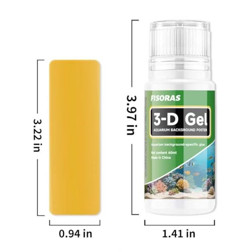 Aquarium Background Gel, 60ML(2OZ) Glue for Fish Tank with Sponge and Scraper, Easy to Apply, Clearer and Brighter - size: 60ml