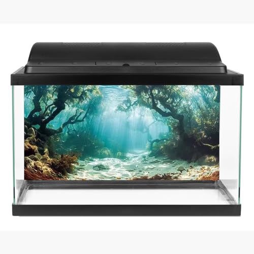 Natural Landscape Fish Tank Background, Aquarium Background, Boutique Aquarium Stickers,30cm,40cm,50cm,60cm,80cm (60 * 120cm, Ocean-4) - size: 60*120cm