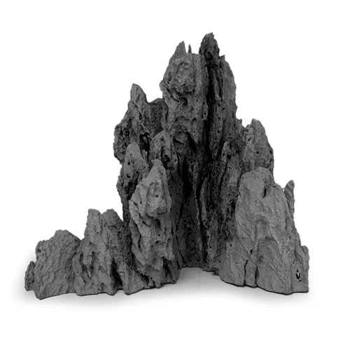 FZONE Resin Seiryu Stone Model Ph-Neutral Aquarium Rocks for aquascaping, Micro-Landscapes - size: 02 Seiryu Stone 7.48" × 5.51" × 7.87"