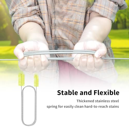 Flexible Drain Brush, 66 Inch Double Ended Aquarium Filter Hose Long Pipe Cleaners Brush for Fish Tank, Sink, Drain, and 2 Pieces 12 Inch Straw Cleaning Brush