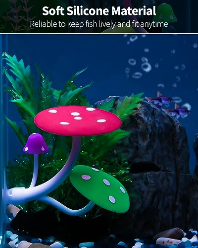 Uniclife Betta Mushroom Hammock Soft Aquarium Rest Bed Fish Breeding Playing Pad with Suction Cup Silicone Ornament Decoration Colorful Lifelike Decor for Fish Tank Landscape, 2 Pack - color: Red&Pink, size: Mushroom Hammock