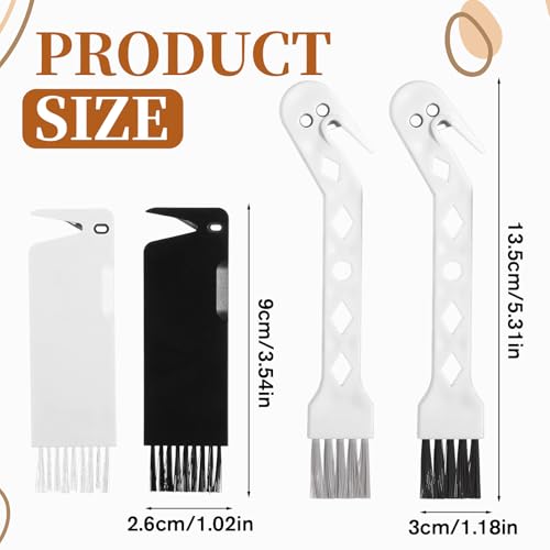 4 PCS Handheld Vacuum Cleaner Brush, Universal Dust Brush, 2 in 1 Vacuum Roller Cleaning Tool for Sweeping Robot - color: Black+white