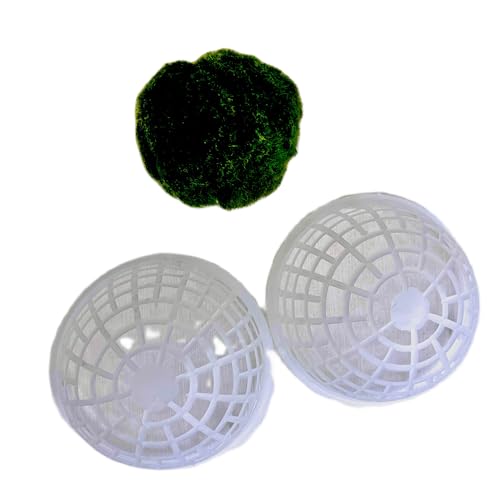 12 Pcs 80mm Extra Large Clear Sphere Moss Ball Holders, Plastic Decorative Balls for Aquarium Shrimp Tank Ornament