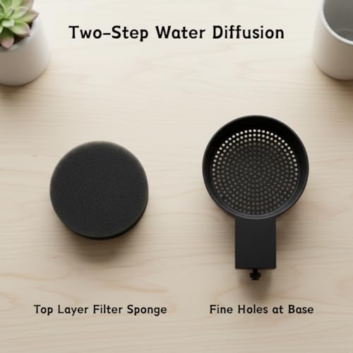 Aquarium Water Change Diffuser – Spill-Proof Water Changer for Rimless Fish Tanks, Protects Substrate, Plants & Decorations, Safe for Fish and Shrimp (Black, Medium)