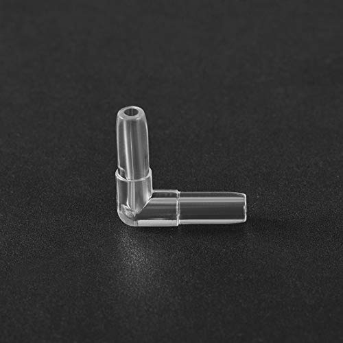 uxcell Aquarium Air Valve Connector Plastic Inline Tubing L-Shaped Valves for 4mm Fish Tank Pond Air Line 20pcs