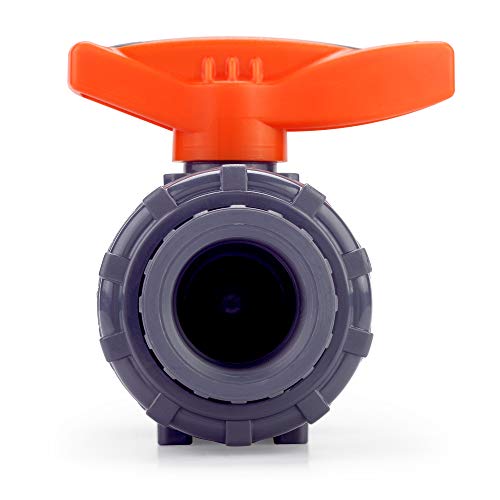 HYDROSEAL Kaplan 1” PVC True Union Ball Valve Threaded (NPT) with Full Port, ASTM F1970, EPDM O-Rings and Reversible PTFE Seats (1'') - size: 1''