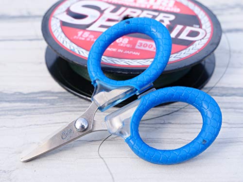 Cuda 3-Inch Titanium-Bonded Micro Fishing Scissors for Mono, Fluorocarbon & Braided Line with Dual Serrated Edges (18826), Blue (Pack of 2) - size: 1 Count (Pack of 2)