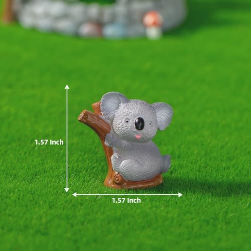 Koala Fairy Garden Accessories - Miniature Koala Figurines for Micro Landscape, Bonsai Craft, Cake Toppers, Desktop Decor, Fairy Garden, DIY,Car Decor, 6Pcs