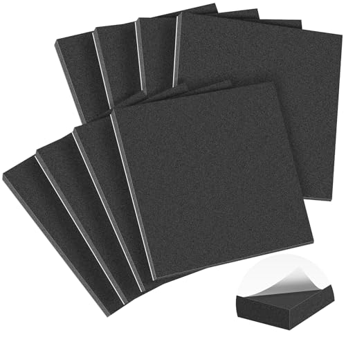 MYFAMIREA 8 PCS Adhesive Foam Padding Sheets Closed Cell Self Adhesive Sticky Foam Pads, 1/4" Thick 6'' x 6'' Neoprene Rubber Sheets Non-Slip Insulation Pads Vibration for Furniture Crafts Cars, Black - size: 6 x 6 x 1/4 IN