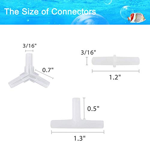 Aquarium Air Pump Accessories - 7 Feet Airline Tubing Standard with Air Stone Disc, Check Valves, Suction Cups and Connectors for Nano Air Pumps Small Buckets and Fish Tank