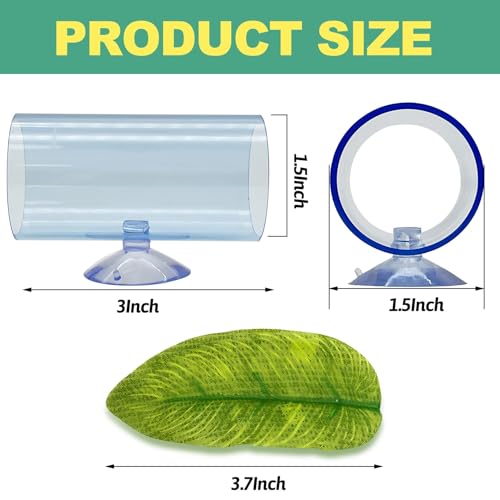 Hamiledyi 2 Pcs Betta Fish Acrylic Tube Tunnel Betta Fish Toys Betta Fish Tunnel Aquarium Hideouts for Rest Play Transparent Design for Better Observation of Betta Fish Tank Decorations (Light Blue)