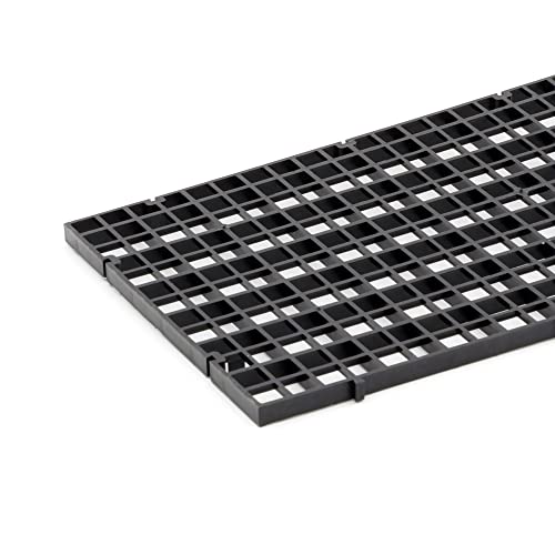 Aquarium Fish Tank Bottom Isolation 4 Pcs, Plastic Egg Crate Grid Divider Tray Egg (S 4pcs Black) - size: S 4pcs Black